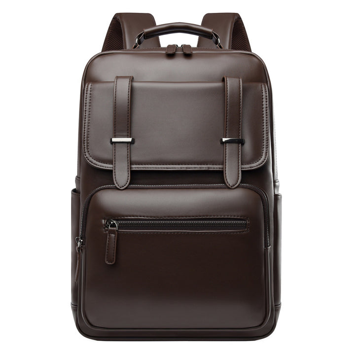 Stylish Multi-Compartment Leather Backpack Bowlift