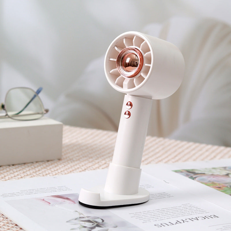 Women Portable Handheld Fan with Integrated Stand Bowlift