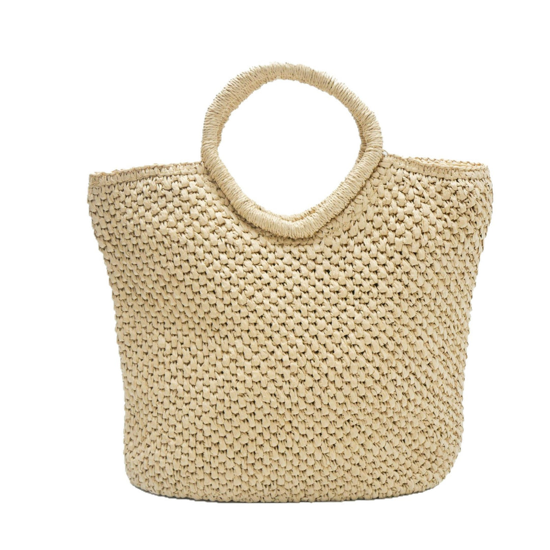 Handmade basket bag with round handles Bowlift