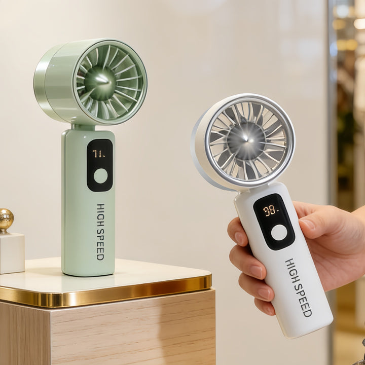Ladies portable high-speed fan with LCD display Bowlift