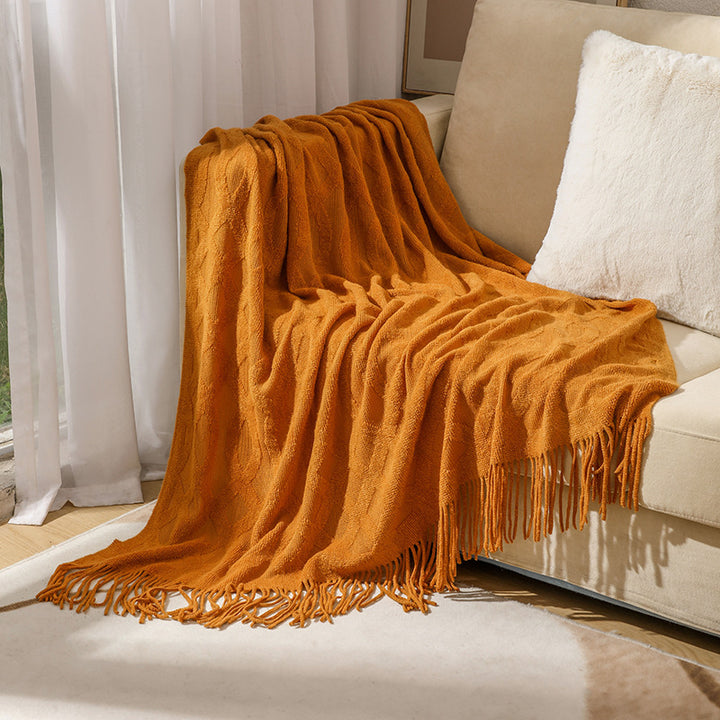 Premium Textured Knit Throw Blanket Bowlift