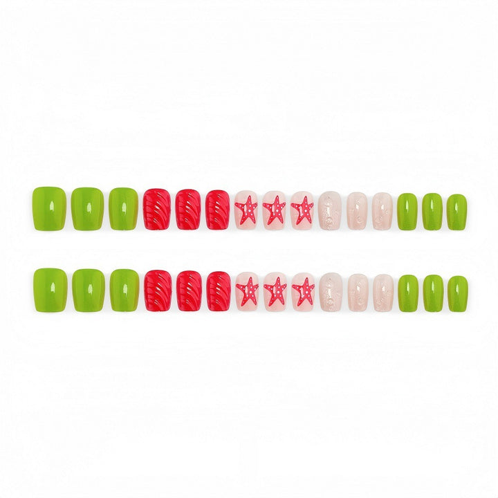 Artificial Nail Set with Festive Designs Bowlift