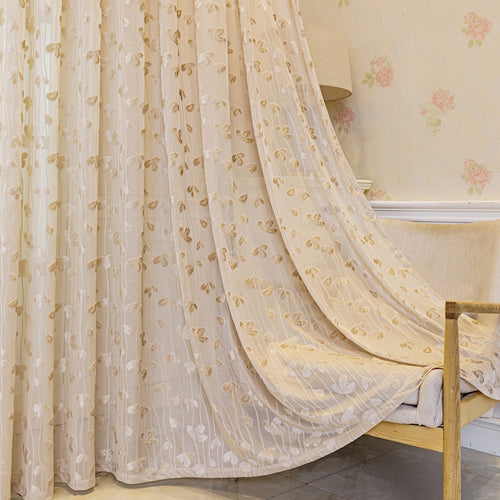 WoEmbroidered Sheer Curtain Panel Bowlift