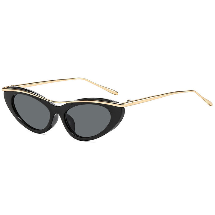 Women's Cat-Eye Sunglasses with Elegant Metal Frame Bowlift