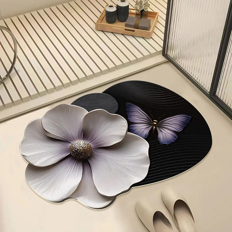 Artistic Floral Design Area Mat