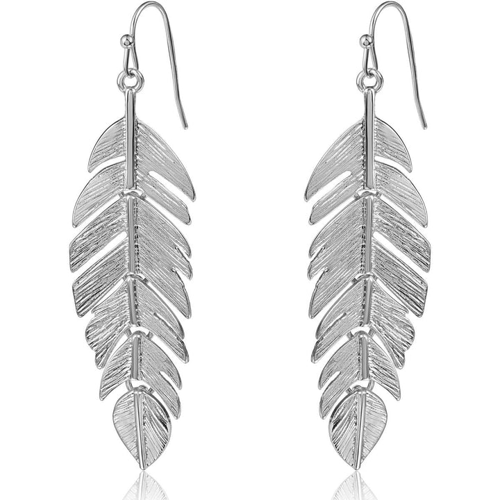 Leaf Design Dangle Earrings Bowlift