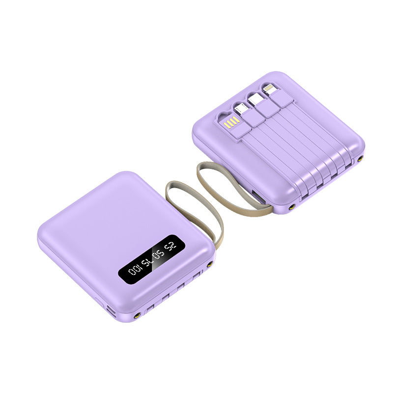 Slim Powerbank with Integrated Cables Bowlift