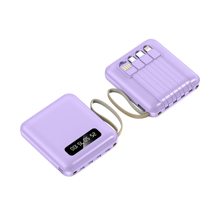 Slim Powerbank with Integrated Cables Bowlift