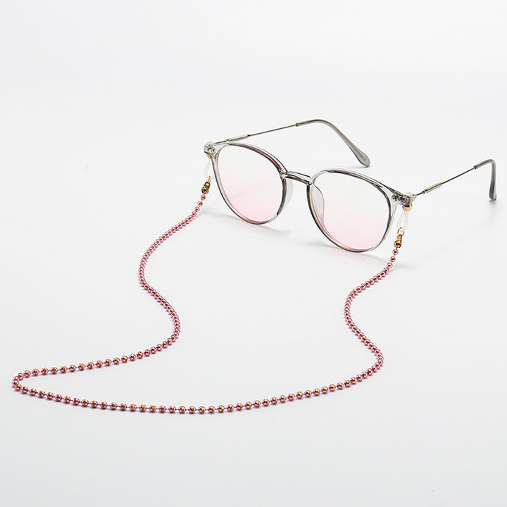 Fashionable Cat-Eye Glasses with Beaded Chain Bowlift