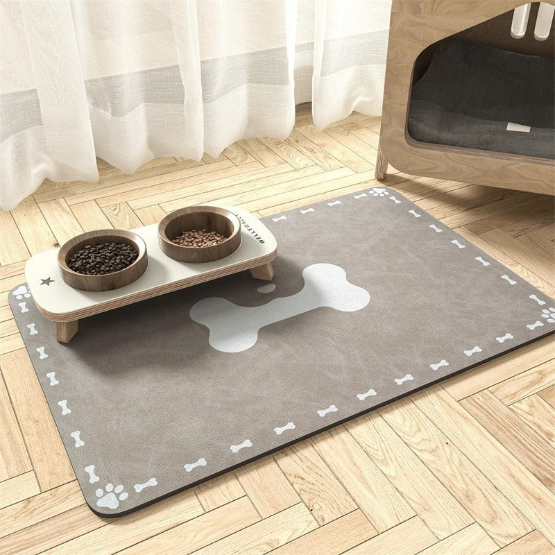 Extra large waterproof silicone pet feeding mat with non-slip backing Bowlift