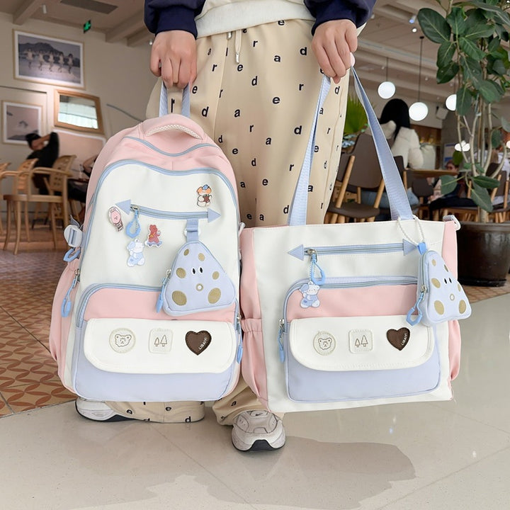 Playful Animal-Themed Multi-Pocket Backpack Bowlift