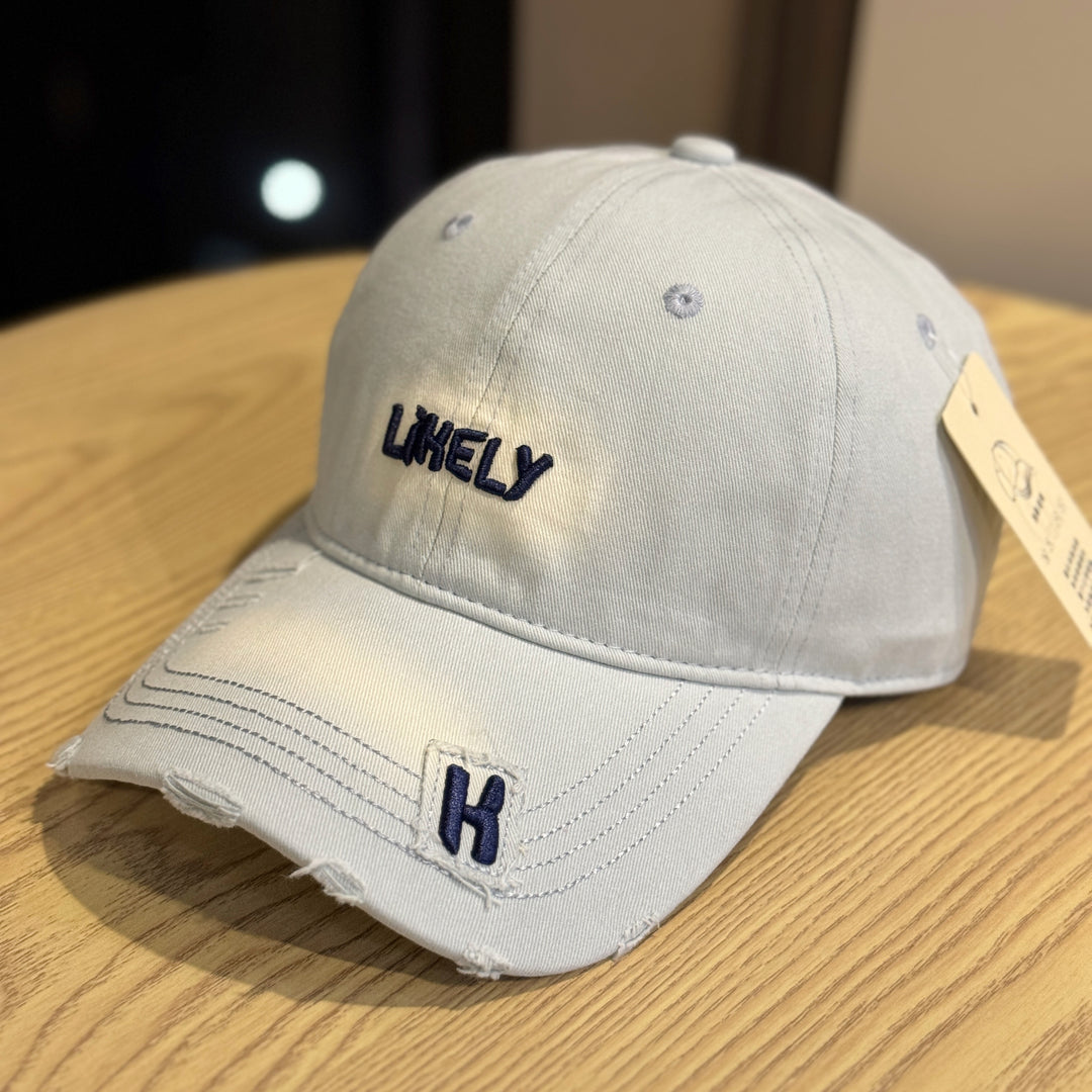 Women's Distressed Embroidered Baseball Cap Bowlift