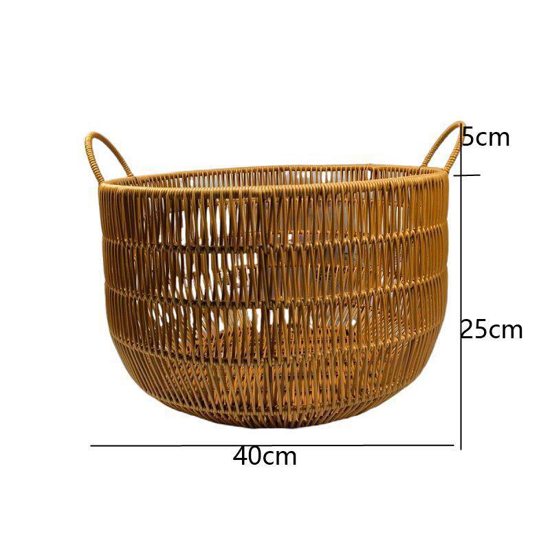 Large Round Handcrafted Woven Storage Basket Bowlift