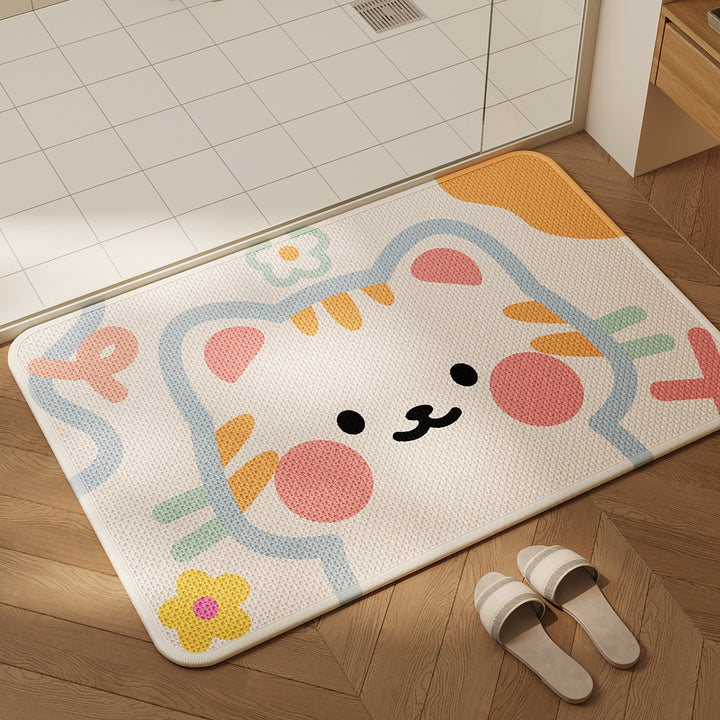 Decorative Cat-Themed Bath Mat Bowlift