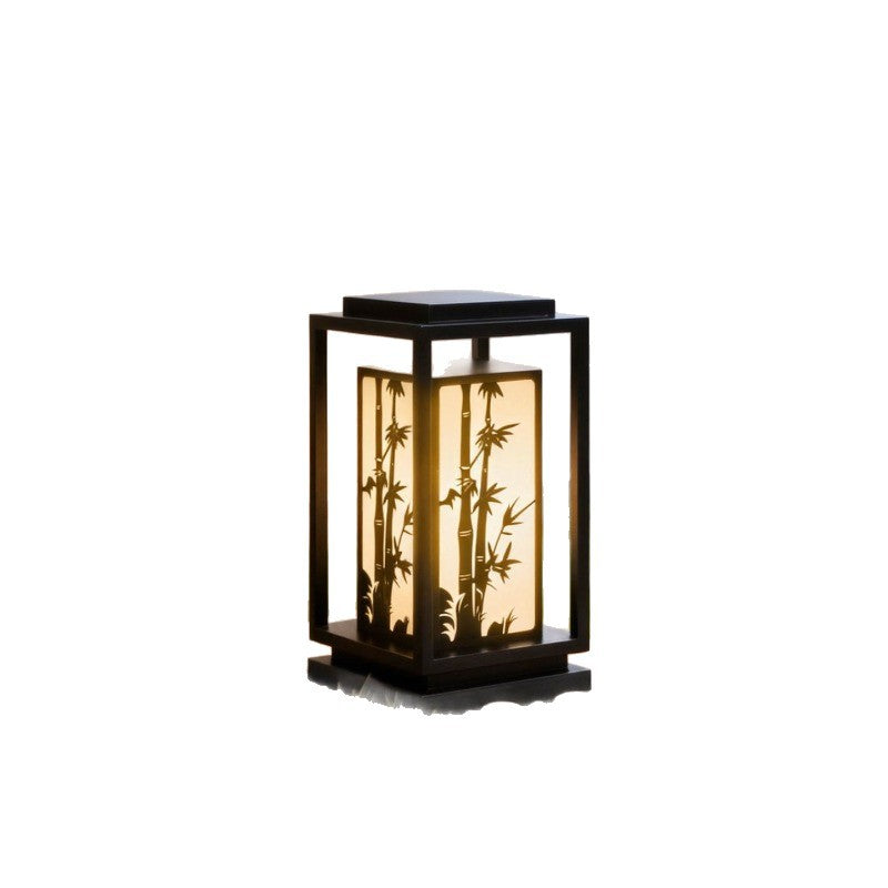 Japanese-Inspired LED Outdoor Lantern With Wooden Frame Bowlift