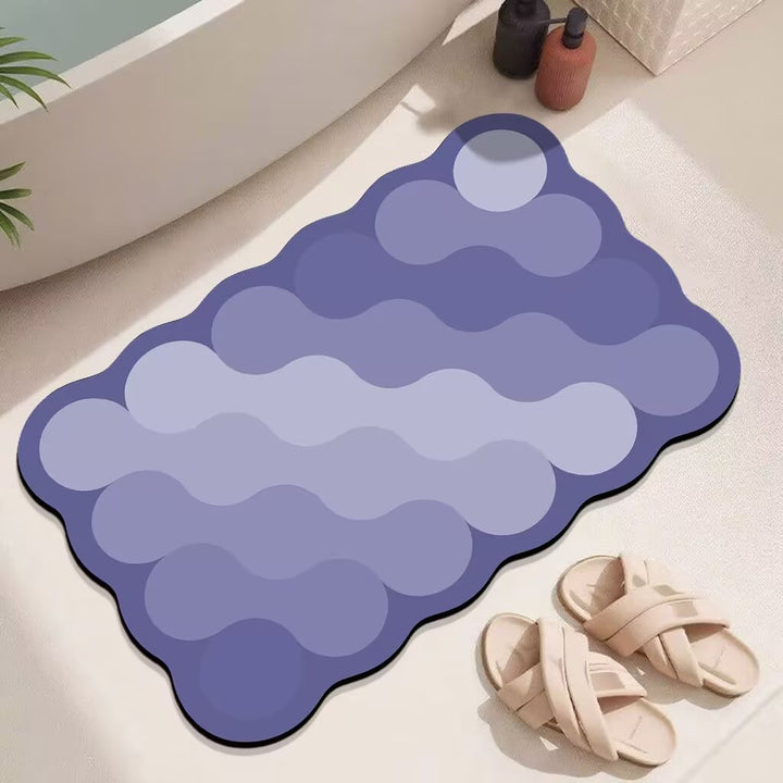Abstract Wave Design Bath Mat Bowlift