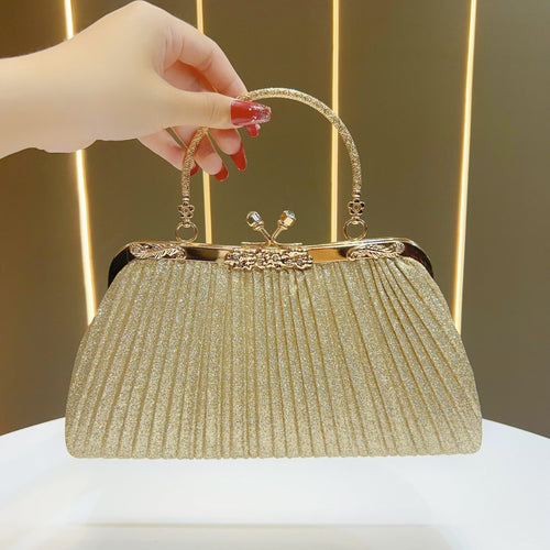Pleated Glam Evening Handbag