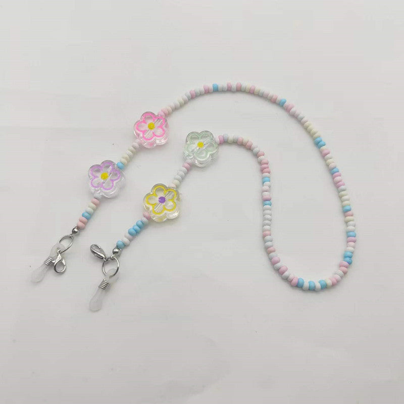 Playful glasses holder chain with flower pendants Bowlift