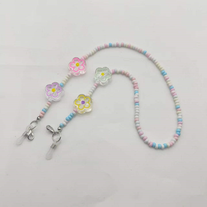 Playful glasses holder chain with flower pendants Bowlift