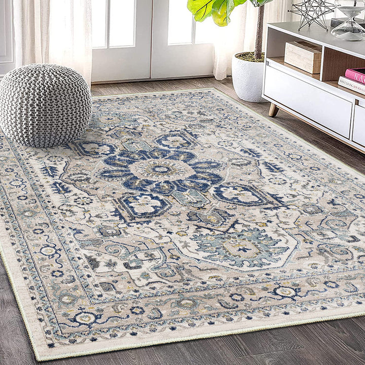 Vintage Floral Pattern Area Rug Bowlift