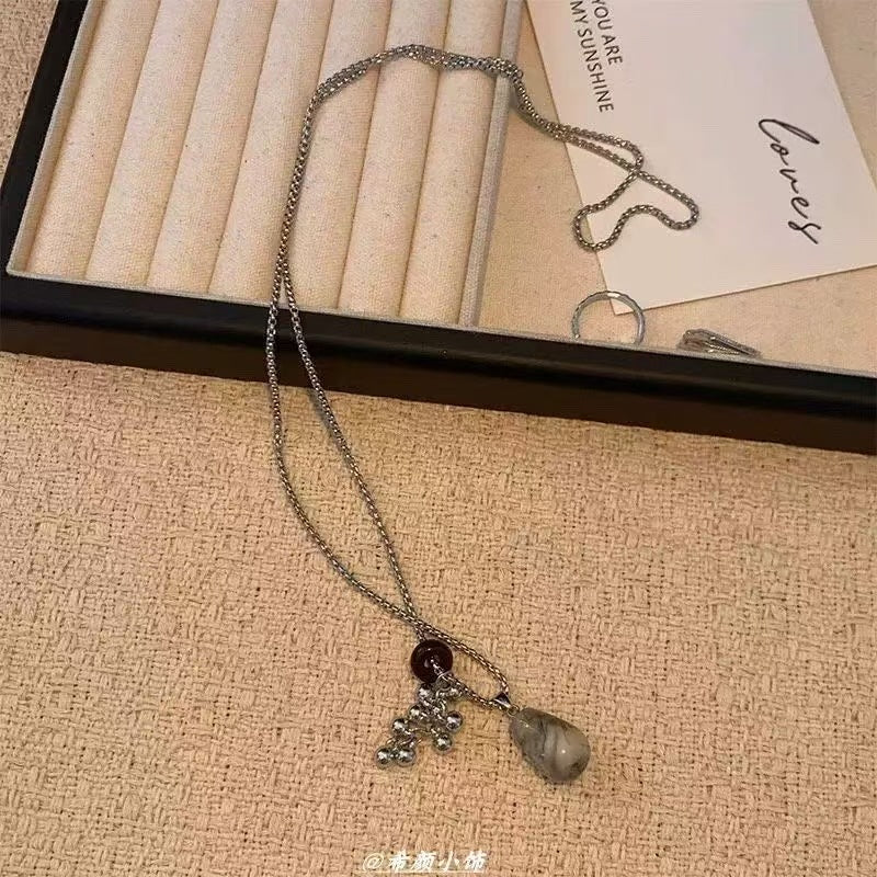 Bohemian Pendant Necklace with Gemstone Charm Bowlift