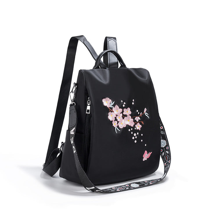 Embroidered Floral Backpack Bowlift