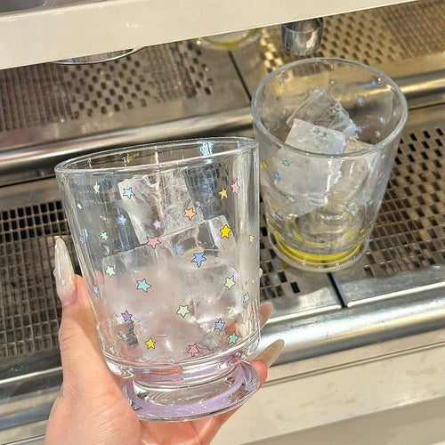 Drinking glass with colorful star decor Bowlift