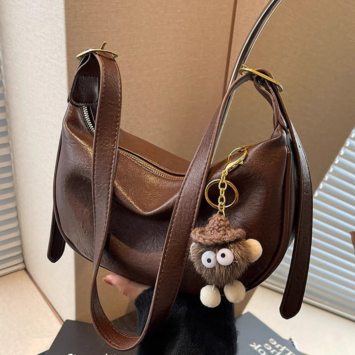 Elegant Leather Hobo Bag Bowlift