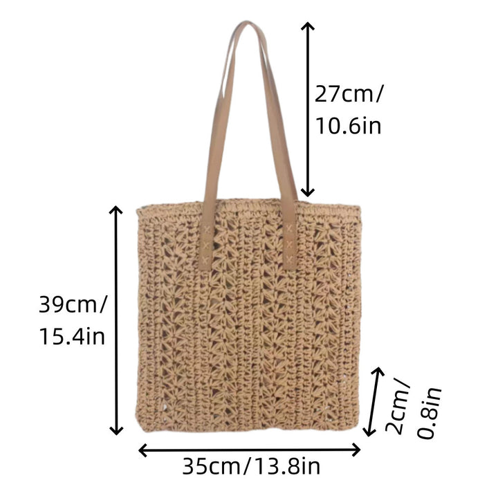 Handwoven beach bag with braided pattern Bowlift