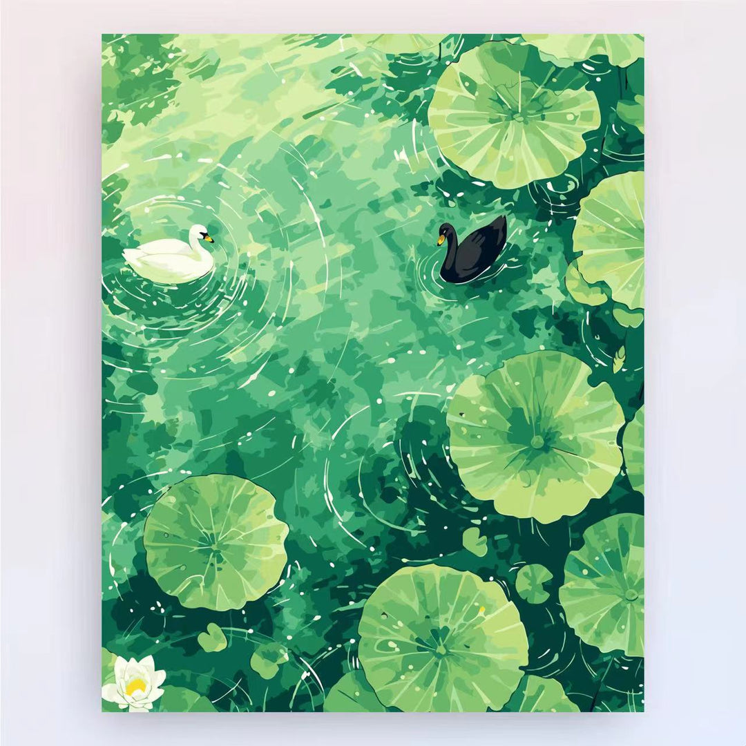 Contemporary Lotus Floral Canvas Art Print Bowlift
