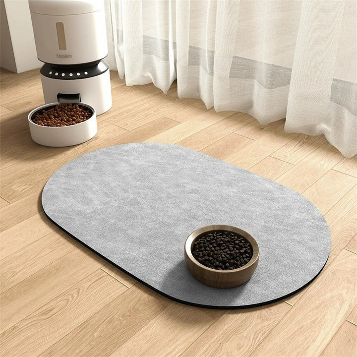 Non-Slip Waterproof Silicone Pet Feeding Mat with Raised Rim and Paw-Print Grip Bowlift