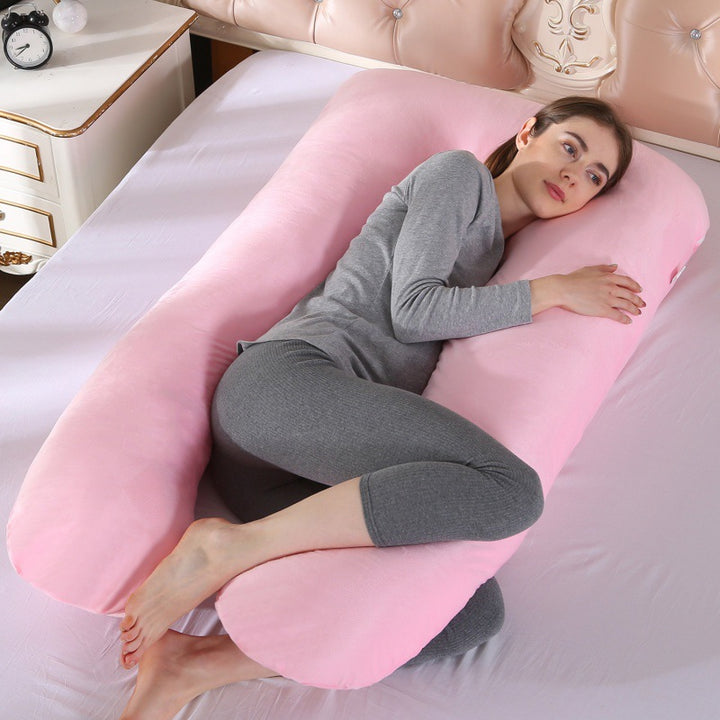 Full-Body U-Shaped Maternity Support Pillow With Removable Velour Cover