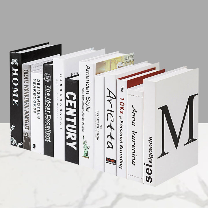Decorative faux book storage box set for bookshelf styling Bowlift