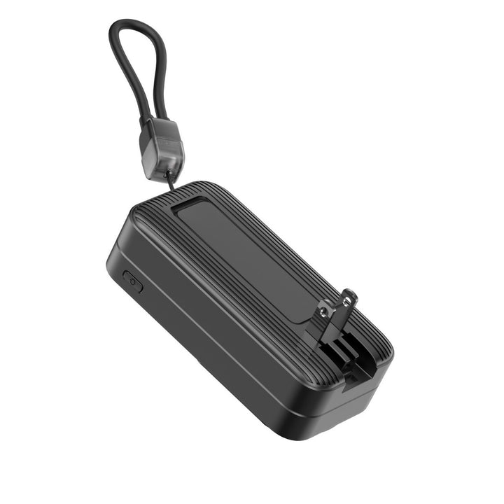 Portable power bank with integrated charging connector and practical loop Bowlift