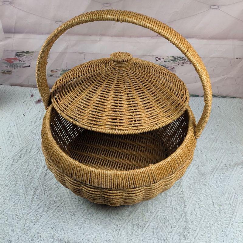 Ornamental Woven Storage Basket Bowlift