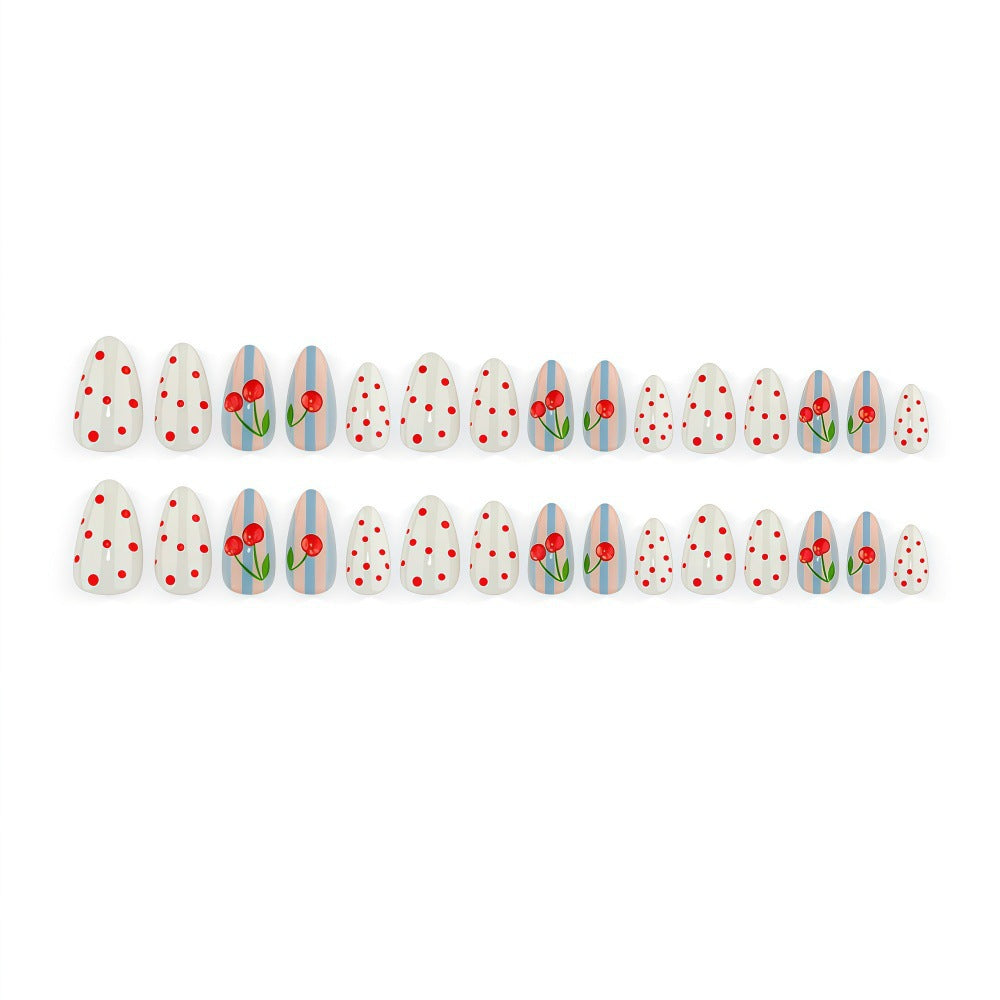 Artificial nails with fruity cherry design Bowlift