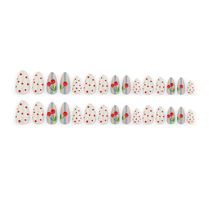 Artificial nails with fruity cherry design Bowlift