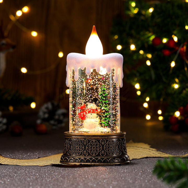 LED Illuminated Snow Globe Candle Decoration Bowlift