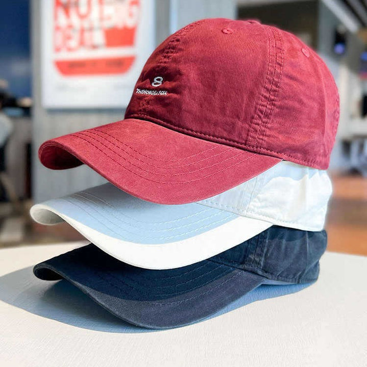 Men's Distressed Cotton Baseball Cap Bowlift