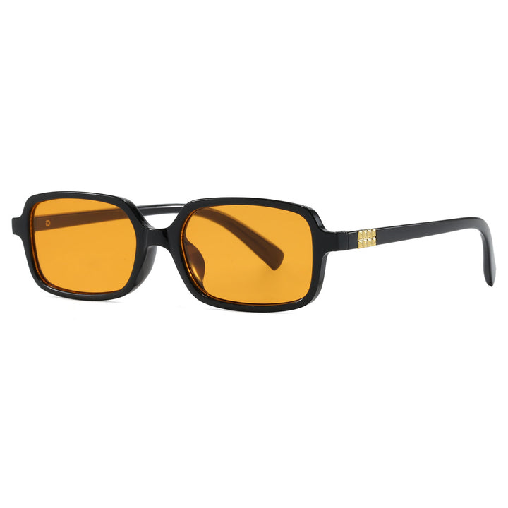 Women's fashionable square glasses with elegant plastic frame and gold accents Bowlift