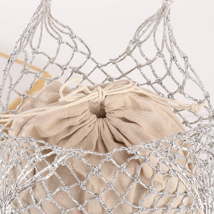 Multifunctional mesh tote bag with lining Bowlift