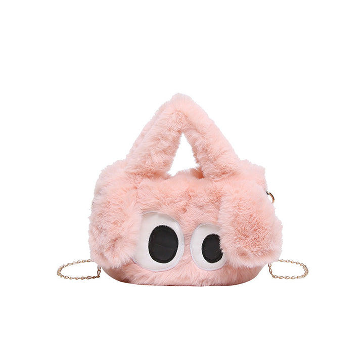 Cozy plush shoulder bag with ear application Bowlift