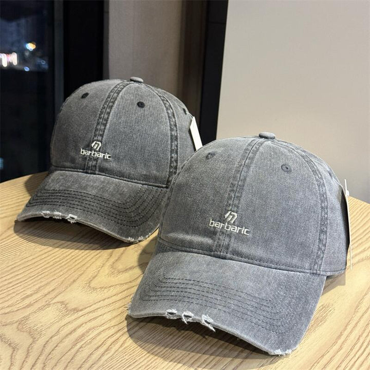 Men's Distressed Cotton Twill Baseball Cap Bowlift
