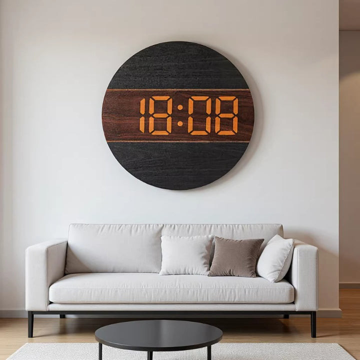 Creative digital watch in a modern wood design Bowlift