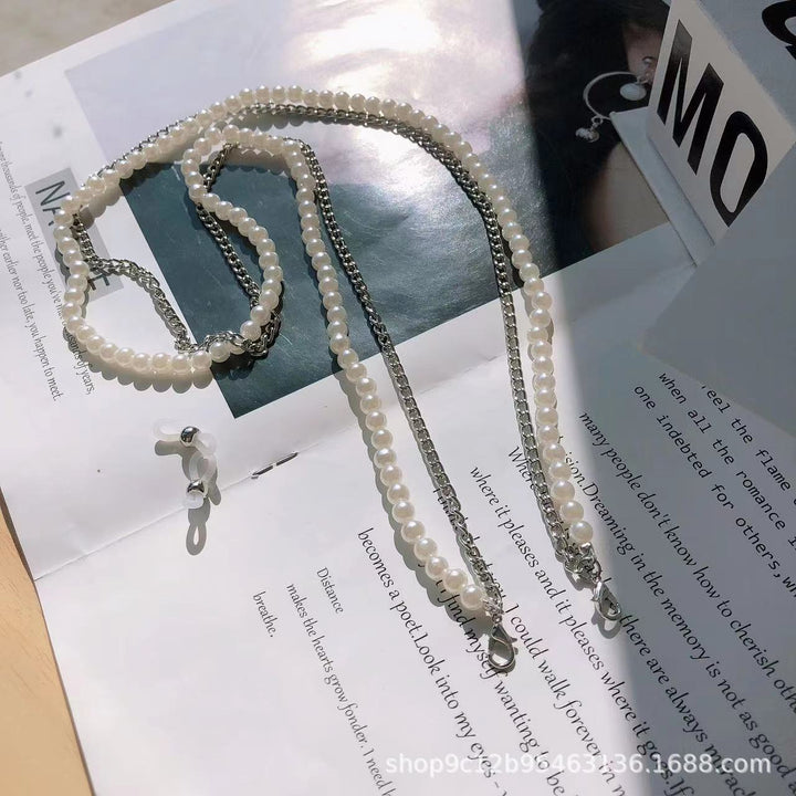 Elegant Pearl and Chain Reading Glasses Holder Bowlift