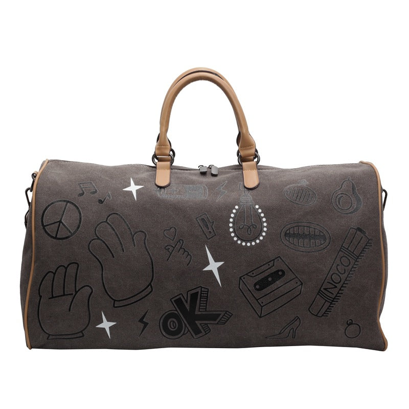 Travel bag with unique gray faux leather design Bowlift