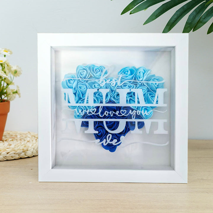 Square Shadow Box Display Frame With Removable Deep Well And Glass Cover