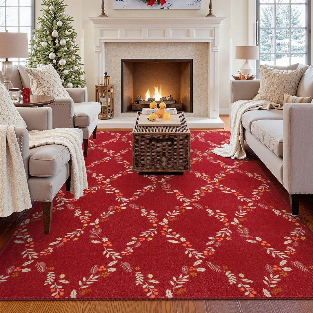 BowLift | Christmas Rug - Crystal Velvet Living Room Bedroom Non-Slip And Stain-Resistant Rug