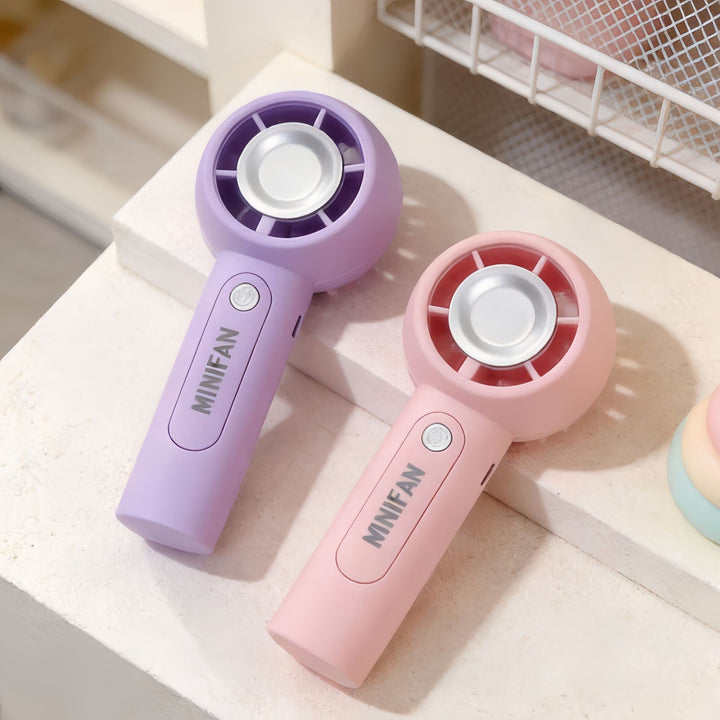Women Portable Hand Fan with Integrated LED Light and Ergonomic Design Bowlift