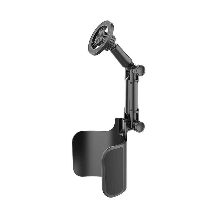 Adjustable car headrest tablet and smartphone holder with telescopic support arm and anti slip cradle Bowlift